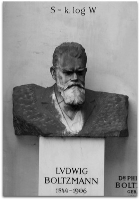 The equation $S = k \\, \\, ln(W)$ engraved on Boltzmann’s tombstone in Vienna Central Cemetery.
