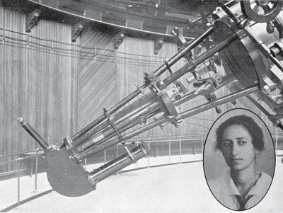 A photograph of the original **Mills spectrograph** on the 36-inch refractor at **Lick Observatory** as used by **Mary Lea Heger** (**inset**) for her observations of the first DIBs. The image of Heger, from the 1919 Blue & Gold Yearbook, is courtesy of the Bancroft Library, University of California at Berkeley.